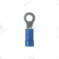 PANDUIT StrongHold(TM) EV14-8RB-Q Ring Terminal: Blue, Vinyl Insulation, #8 Stud Size, 600 V. Key specifications — attr1308027: PANDUIT; attr1356513: EV14; attr1356587: Funnel Entry.