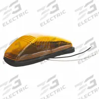 GROTE Cab Marker Lamp: Marker Light, Incandescent, Triangle, Amber, Screw, Blunt Cut Wires (MPN 46813). Key specifications — Lens Color: Amber; Brand: GROTE; Electrical Connection: Blunt Cut Wires; Lighting Technology: Incandescent; Mount Type: Screw; SAE Lens Code: PC.