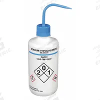 APPROVED VENDOR Wash Bottle: 1 L, Bleach/Sodium Hypochlorite, Blue, Narrow, Std Spout Spout, White (MPN 24J897). Key specifications — Closure Color: Blue; Vented/Nonvented: Vented; Body Color: White; Brand: APPROVED VENDOR; Imprinting Group: Specific Chemicals.