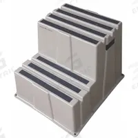 APPROVED VENDOR Step Stool: 2 Steps, 1.6 ft Overall Ht, 500 lb Load Cap, Plastic, 1.6 ft Standing Ht (MPN 44ZJ56). Key specifications — Brand: APPROVED VENDOR; Color: Gray; Includes: Replacement Foot Pads.