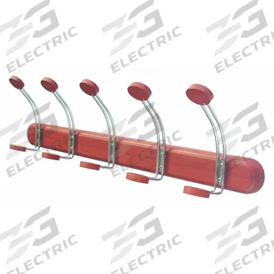 APPROVED VENDOR Garment Hook Rack: 10 Hooks, 4 3/4 in Overall Ht, 30 in Overall Wd, Bamboo - Wall-Mount Coat Hooks