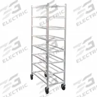 NEW AGE Universal Platter Rack: 8 Shelves, 67 in Overall Ht, 32 in Overall Lg, 15 1/2 in Overall Dp (MPN 1355M). Key specifications — NSF Certified: Yes; Brand: NEW AGE; Caster Type: (4) Stem Type Swivel; Product Type: Universal Platter Rack.