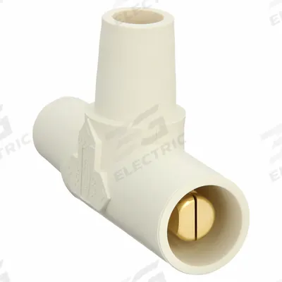HUBBELL Tapping Tee: Female-Male-Female, White, 600V AC/600V DC, 400 A - Tapping Tees