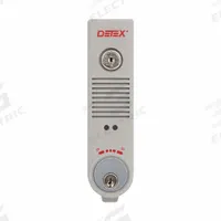 DETEX Weatherized Exit Alarm: 9 V DC, Mortise, Gray, Plastic, Horn, 100 dB Sound Level (MPN EAX-500W GRAY W-CYL). Key specifications — Power Source: Battery; Brand: DETEX; Cylinder Type: Mortise; Sound Type: Horn; Alarm Body Color: Gray; Alarm Body Material: Plastic.