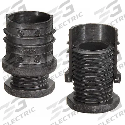 ELESA Male-End Leveling Mount: Round, Technopolymer - Tube End Leveling Mounts with Feet