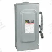 SQUARE D Safety Switch: Fusible, 100 A, Three Phase, 240V AC, Galvanized Steel, Indoor/Outdoor (MPN D323NRB). Key specifications — Brand: SQUARE D.