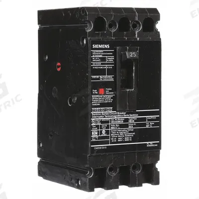 Siemens Molded Case Circuit Breaker: 25 A Amps, 42kA at 480V AC, Fixed, Load Side Lug - ED-Frame Siemens Molded Case Circuit Breakers