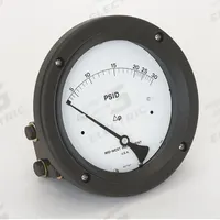 MIDWEST INSTRUMENT Differential Pressure Gauge: Back, 1/4 in NPT Female, ±3-2-3% Gauge Accuracy, 140 (MPN 140-AC-00-OO-30P). Key specifications — Sensor Type: Diaphragm; Series: 140; Housing Material: Aluminum; Certificate of Calibration: Not Included; Gauge Accuracy: ±3-2-3%.
