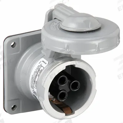 HUBBELL Pin and Sleeve Receptacle: Silver, 250V DC/600V AC, Three Phase, 30 A, 3 Pole - Watertight Receptacles