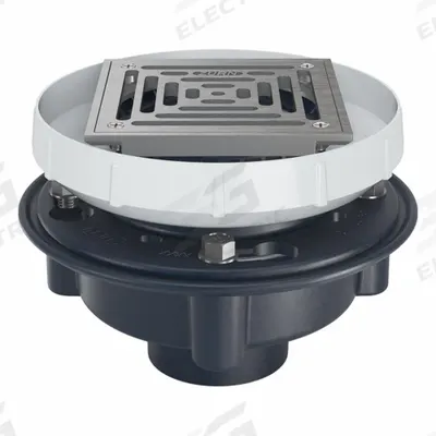 ZURN Floor Drain: 8 1/4 in Overall Dia, 6 in Grate Size, 3 in Nominal Pipe Size - Height Adjustable Floor Drains