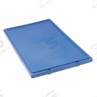 QUANTUM STORAGE SYSTEMS Lid: 26 5/8 in x 18 1/4 in, Blue, FDA Compliant, 8DA35 - Lids for Standard Stacking & Nesting Totes