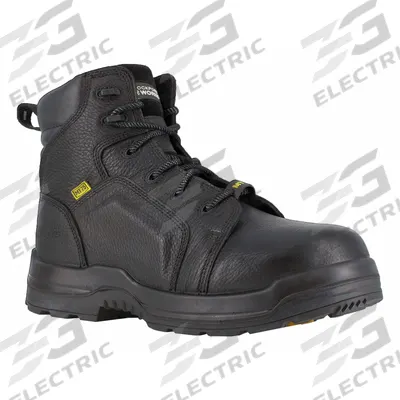 ROCKPORT WORKS 6-Inch Work Boot: Men's, Size 4 1/2, W, Black, Composite Toe Cap - Mid- & High-Cut Safety-Toe Work Boots