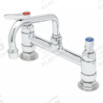 T&S BRASS Low Arc Laundry Sink Faucet: Brass, Centerset, Deck, 2 Mounting Holes - Widespread Kitchen Faucets