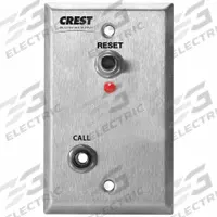 CREST HEALTHCARE SUPPLY Patient Station: Compatible with Nurse Call System, 2 3/4 in Overall Wd (MPN 6121C). Key specifications — Standards: FDA Listed; Manufacturer Part Number: 6121C; Color: White; Voltage: 24V DC; Brand: CREST HEALTHCARE SUPPLY; Call Station Type: Patient Station; Material: Stainless Steel; Compatible Product Type: Nurse Call System.