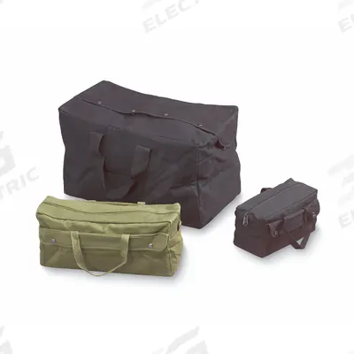 TEXSPORT Tool Bag: 19 in W x 6 in D x 9 in H, Green, Canvas, 4 Pockets, 2 Inside Pockets - Canvas Wide-Mouth Tool Bags