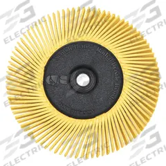 SCOTCH-BRITE Radial Bristle Brush: Type A, 6 in Dia x 1/2 in Wd, 1 in Arbor, Ceramic, 80 Grit (MPN 61500151479). Key specifications — Brand: SCOTCH-BRITE.