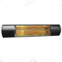 SOLAIRA Electric Infrared Heater: 1500W Watt Output, 120V AC, 1 Phase, Hardwired, 45° Beam Pattern (MPN SCOSYXL15120b). Key specifications — Wattage Output: 1500W; Voltage: 120V AC; Brand: SOLAIRA; Electrical Connection: Hardwired; Element Type: Quartz Lamp; Housing Color: Black; Housing Material: Aluminum; Overall Dimensions - L x W x D: 22 in x 6 in x 5 in.