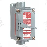 HUBBELL KILLARK Motor Starter Switch: 1 Gang, 3 Poles, 20 A, 0.5 in Hub Dia, Feed Through (MPN XSX-43). Key specifications — Brand: HUBBELL KILLARK; Factory Sealed: No.
