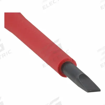 WIHA Insulated Slotted Screwdriver: Insulated SoftFinish, 3.0 mm Tip Size, Long Lg - Insulated Slotted Screwdrivers