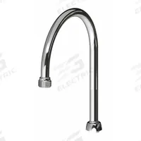 CHICAGO FAUCETS Spout: Spout, Gooseneck, Swivel Spout, Brass, Polished Chrome, Laminar, UNEF (MPN GN8AE2JKCP). Key specifications — Includes: Mounting Hardware; Product Type: Spout; Spout Style: Swivel; Body Material: Brass; Color/Finish: Polished Chrome; Brand: CHICAGO FAUCETS.
