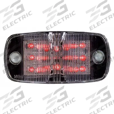 MAXXIMA Clearance Marker Light: Clearance Light, LED, Oval, Surface Mount, Clear/Red - Clearance Lights