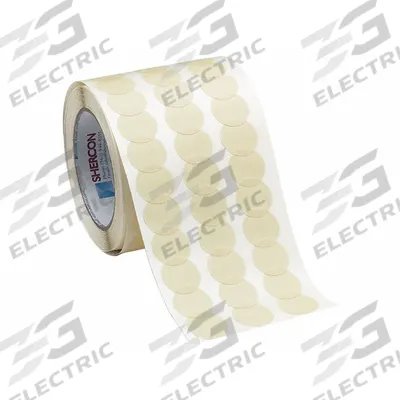 CAPLUGS Paper Tape Discs: KD SH, Off-White, Disc, 11/16 in Pre-Cut Dia, Acrylic - High-Temperature Masking Tape Discs
