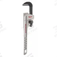 MILWAUKEE Pipe Wrench: Aluminum, 2 in Jaw Capacity, Serrated, 14 in Overall Lg, Ergonomic (MPN 48-22-7214). Key specifications — attr309808: Ergonomic; attr309815: Aluminum; attr324941: MILWAUKEE.