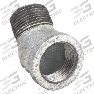 APPROVED VENDOR Metal Pipe Elbow: 45° Elbow, 3/4 in x 3/4 in, Malleable Iron (MPN 5P840) - Medium-Pressure Threaded Pipe Fittings
