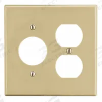 HUBBELL Wall Plate: Combo, 2 Gang, Ivory, Std Size (MPN P78I). Key specifications — Brand: HUBBELL; Material: Polycarbonate.
