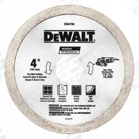 DEWALT Diamond Saw Blade: Stone, 4 in Blade Dia., 5/8 in_7/8 in_13/16 in Arbor Size, Wet/Dry, Good (MPN DW4790). Key specifications — attr1097734: Wet/Dry; attr1097738: Masonry Saw; attr1097751: DEWALT.