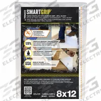 TRIMACO Drop Cloth: Heavy Duty, Slip-Resistant Fabric, 8 mil Thick, 8 ft Wd, 12 ft Lg, White (MPN 85437). Key specifications — Color: White; Features: Leak-Proof; Material: Slip-Resistant Fabric; Brand: TRIMACO.
