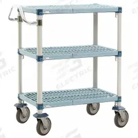 Laboratory Utility Cart: 30 in Overall Lg, 18 in Overall Wd, 39 in Overall Ht, 0 Compartments, Steel (MPN GRMXUC1830-35). Key specifications — Brand: INSTOCK; Product Type: Lab Cart; Includes: (3) Shelves; Cart Material: Steel.