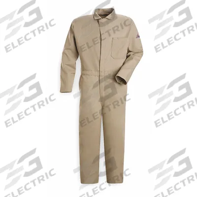 BULWARK Coverall: 11 cal/sq cm ATPV, Men's, L, Regular, 42 in Max. Chest Size - Category 2 Men's Coveralls