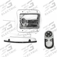 GOLIGHT Spotlight: Rectangular, Spot, Halogen, Handheld Remote, Bracket, Pigtail, White, GT Series (MPN 2000GT). Key specifications — Housing Color: White; Brand: GOLIGHT; Electrical Connection: Pigtail; Installation Type: Permanent; Controller Type: Handheld Remote.