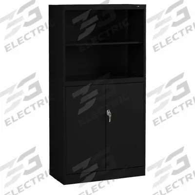 TENNSCO Storage Cabinet: Black, Steel, 72 in Overall Ht, 36 in Overall Wd, 18 in Overall Dp - Double Stack Storage Cabinets