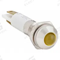 APPROVED VENDOR Raised Panel Light: 5/16 in Panel Mounting Hole Dia, LED, Yellow, Raised Head, M08 (MPN 24M046). Key specifications — Brand: APPROVED VENDOR; Electrical Connection: 0.11 Male Quick Disconnect.