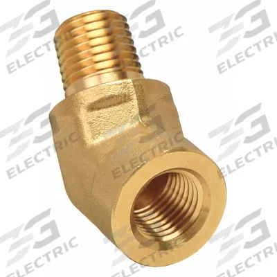 PARKER Metal Pipe Elbow: 45° Elbow, Brass, 1/4 in x 1/4 in - Threaded Extreme-Pressure Instrumentation Pipe Fittings