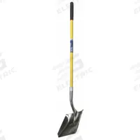 ABILITY ONE Square Point Shovel: Steel Blade, 14 ga, Straight Handle Type, Fiberglass Handle (MPN 5120-01-611-8054). Key specifications — Blade Color: Silver; Handle Color: Yellow; Blade Material: Steel.