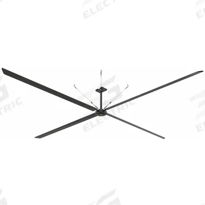 HUNTER INDUSTRIAL Ceiling Fan: 197,067 cfm Airflow, 24 ft Blade Dia, Variable Speeds, 240V AC - Industrial HVLS Ceiling Fans