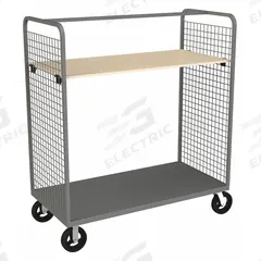 DURHAM MFG Stock Cart: 1,600 lb, Overall Dim. 30 in L x 60 in W x 69 in H, Adj, 2 Shelves, Rubber (MPN W2ST-306068-1AS-8MR95). Key specifications — Caster/Wheel Configuration: (2) Rigid; Color: Gray; Shelf Adjustability: Adjustable; Brand: DURHAM MFG.