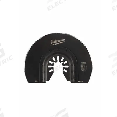 MILWAUKEE Oscillating Tool Blade: 3 1/2 in Blade Wd, 2 5/8 in Overall Lg, Fast Cutting - Open-Back Universal OIS Mounted Blades