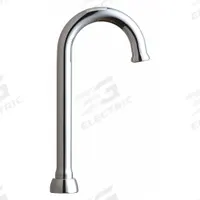 CHICAGO FAUCETS Spout: Spout, Gooseneck, Swivel Spout, Brass, Polished Chrome, Laminar, UNEF (MPN GN1JKABCP). Key specifications — Includes: Mounting Hardware; Product Type: Spout; Spout Style: Swivel; Body Material: Brass; Color/Finish: Polished Chrome; Brand: CHICAGO FAUCETS.