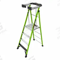 LITTLE GIANT Platform Stepladder: 4 ft Ladder Size, Fiberglass, 375 lb Load Capacity, 33 lb Wt (MPN 19304). Key specifications — attr1049013: LITTLE GIANT; attr1049017: Plastic Top with Storage.