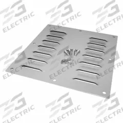 HAMMOND Louvered Vent Plate: 14 ga. Steel, 10.56 in Overall Ht, 10.5 in Overall Wd, Powder Coated (MPN 1481L88). Key specifications — Brand: HAMMOND; Manufacturer Part Number: 1481L88.