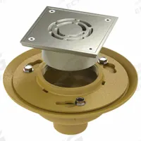 BESTCARE Floor Drain: Square, Stainless Steel, Satin, 9 in Overall Dia, 6 1/4 in Overall Ht, Slotted (MPN WHFD-6SQ-2NH). Key specifications — Brand: BESTCARE; Grate Color: Silver; Includes: Vandal Resistant Screws; Connection Type: No Hub; Finish: Satin.