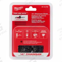MILWAUKEE Chainsaw Chain: 14 in Compatible Bar Lg, 3/8 in, 0.04 in Gauge, 52 Links (MPN 49-16-2749). Key specifications — attr977596: MILWAUKEE; attr977598: Milwaukee®; attr977603: 3/8 in.
