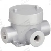 Conduit Outlet Body: Aluminum, GE, 3/4 in_1 1/4 in Trade Size, T Body, 29 cu in Body Capacity (MPN GEBT-24). Key specifications — Series: For Standard Body; Compatible Conduit Trade Size: 3/4 in; Thread Gender: Female; Hub Style: Threaded; Cover Included: Yes; Body Style: T; Connection Type: Threaded; Back Type: Flat.