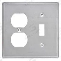 RACO Electrical Box Cover: 2 Gangs, Open, For Square Box Shape, Galvanized Steel, 1/2 in Overall Dp (MPN 872). Key specifications — Brand: RACO; For Box Shape: Square; Material: Galvanized Steel; Cover Design: Open.
