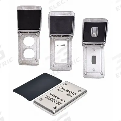 CALBRITE Weatherproof Cover: 316 Stainless Steel, GFCI, Receptacles/Switches, 1 Gangs - Stainless Steel Weatherproof Electrical Box Covers