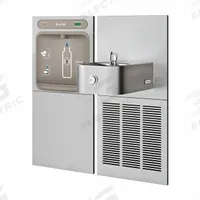 ELKAY Drinking Fountain with Bottle Filler: On-Wall, 8 gph @ 50°F, Touchless Sensor, Stainless Steel (MPN LZWS-SS8K). Key specifications — Brand: ELKAY; Housing Material: Stainless Steel; Filter Access: Bottom Panel Access; Housing Finish: Stainless; Chilling Capacity: 8 gph @ 50°F; Housing Color: Gray.